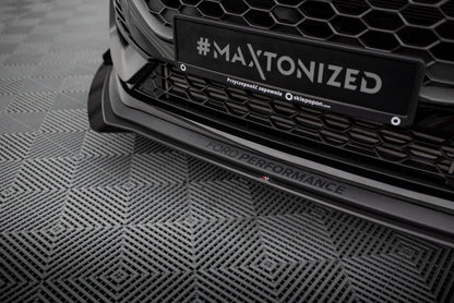 Street Pro Frontlippe passend für Ford Fiesta ST Mk8 FL schwarz matt + Hochglanz Flaps