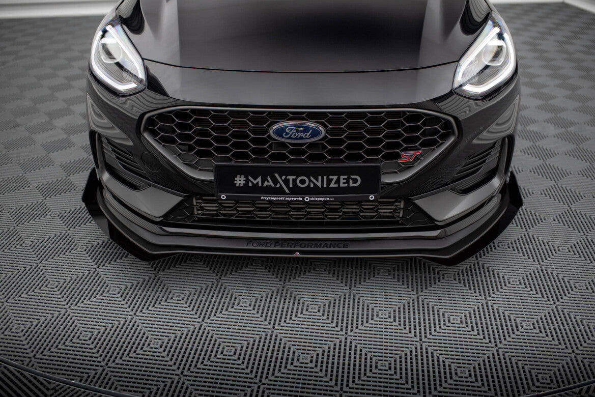 Street Pro Frontlippe passend für Ford Fiesta ST Mk8 FL schwarz matt + Hochglanz Flaps