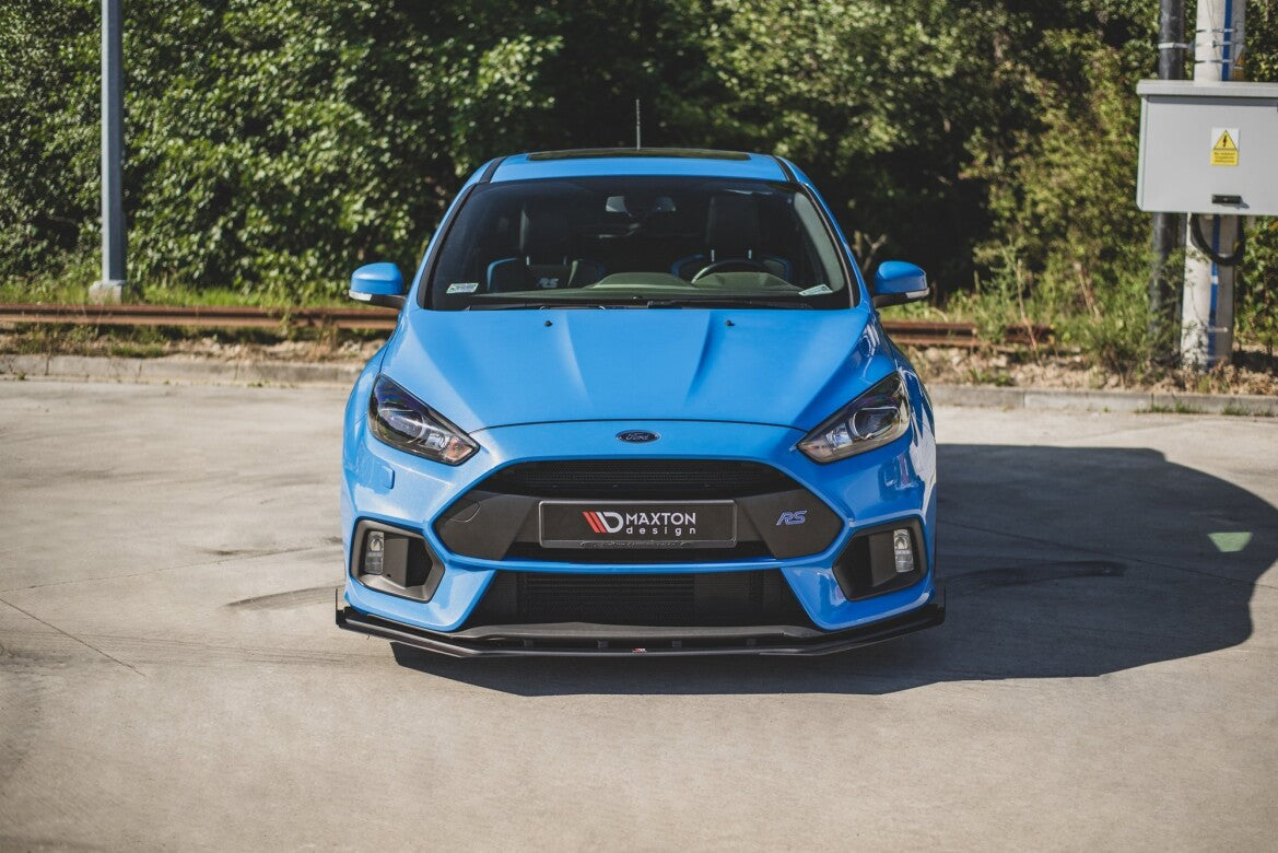 Street Pro Frontlippe passend für Ford Focus RS Mk3 schwarz matt + Hochglanz Flaps