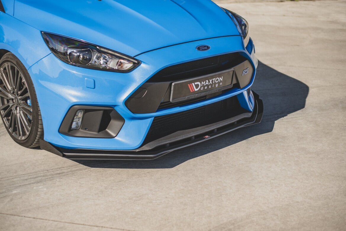 Street Pro Frontlippe passend für Ford Focus RS Mk3 schwarz matt + Hochglanz Flaps