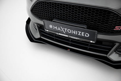 Street Pro Frontlippe passend für Ford Focus ST Mk3 FL schwarz matt + Hochglanz Flaps
