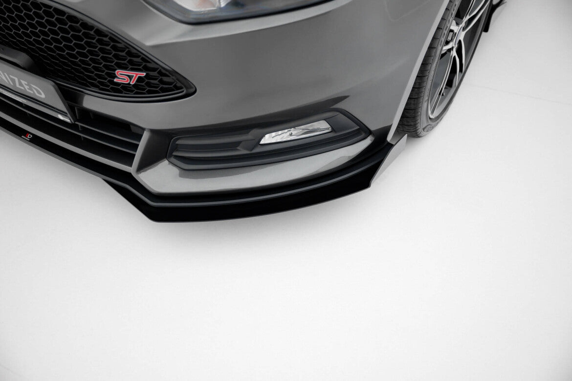 Street Pro Frontlippe passend für Ford Focus ST Mk3 FL schwarz matt + Hochglanz Flaps