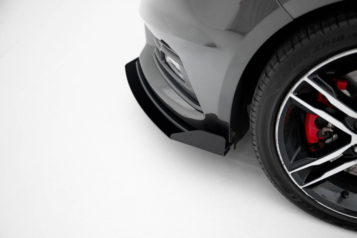 Street Pro Frontlippe passend für Ford Focus ST Mk3 FL schwarz matt + Hochglanz Flaps
