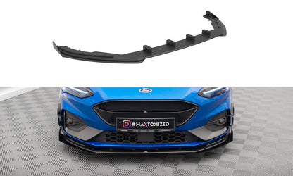 Street Pro Frontlippe passend für Ford Focus ST / ST-Line Mk4 schwarz matt + Hochglanz Flaps