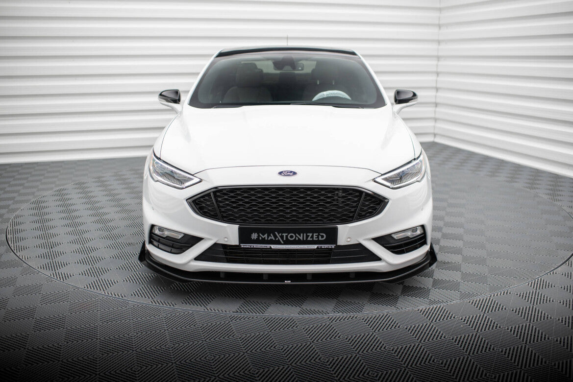 Street Pro Frontlippe passend für Ford Mondeo Sport Mk5 FL / Fusion Sport Mk2 FL schwarz matt + Hochglanz Flaps