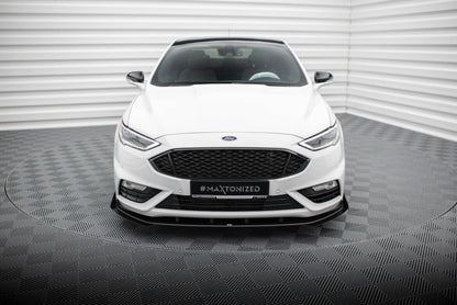 Street Pro Frontlippe passend für Ford Mondeo Sport Mk5 FL / Fusion Sport Mk2 FL schwarz matt + Hochglanz Flaps