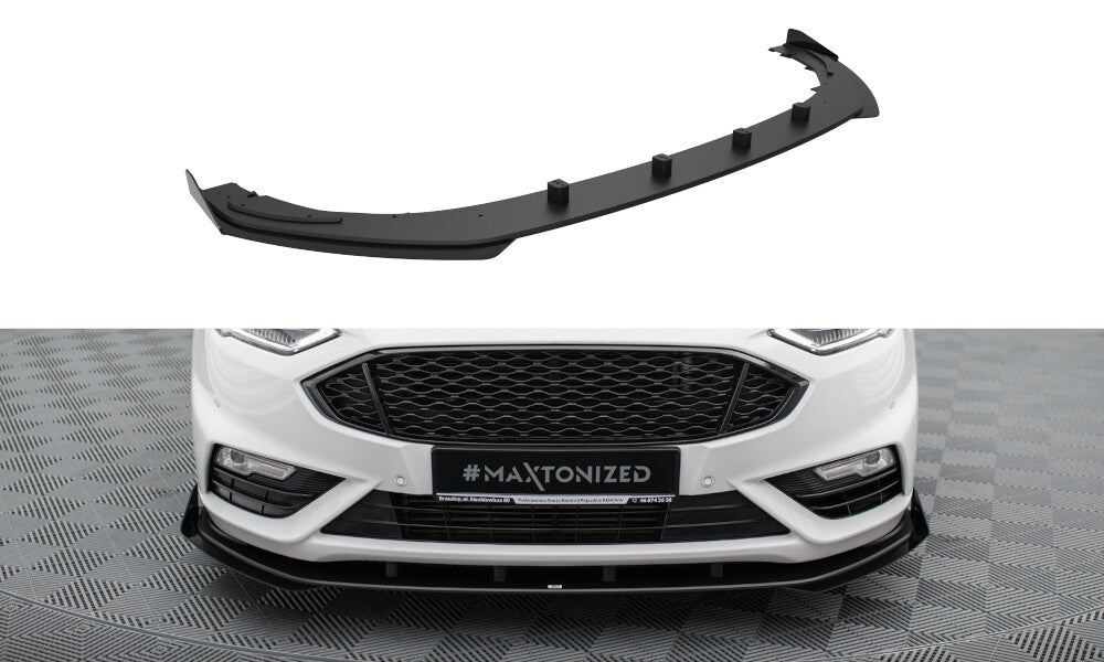 Street Pro Frontlippe passend für Ford Mondeo Sport Mk5 FL / Fusion Sport Mk2 FL schwarz matt + Hochglanz Flaps
