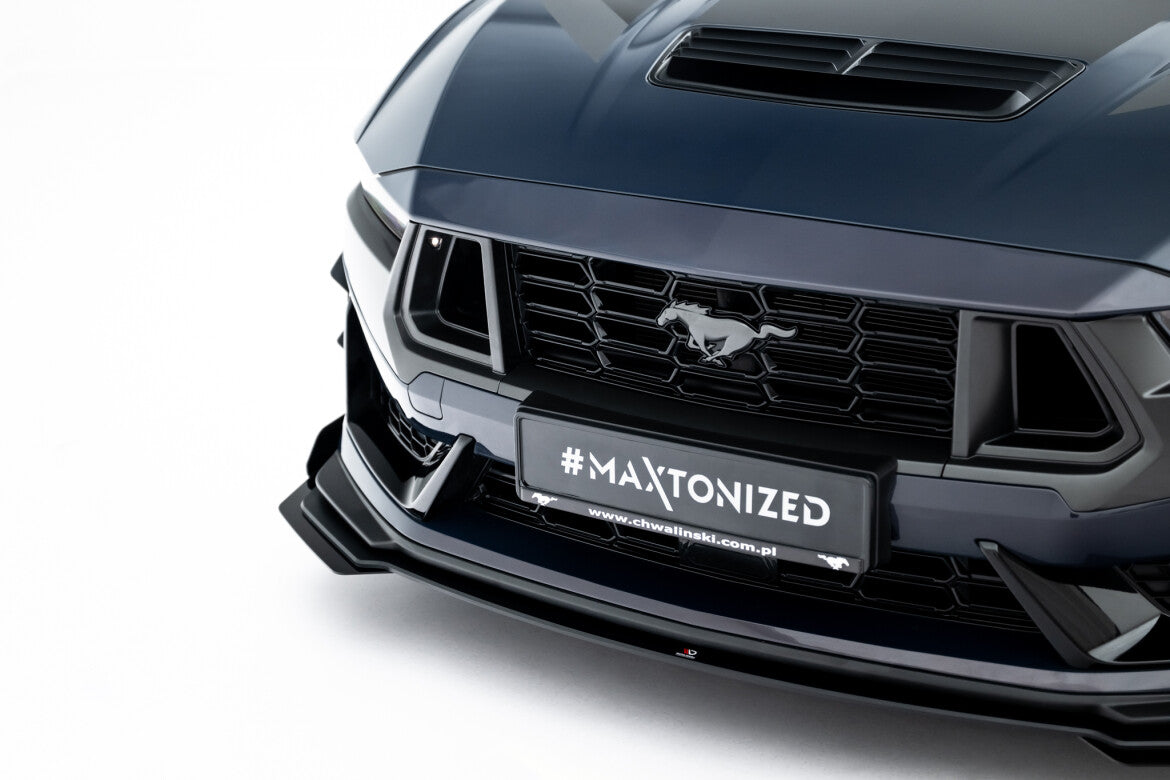 Street Pro Frontlippe passend für Ford Mustang Dark Horse Mk7 schwarz matt + Hochglanz Flaps