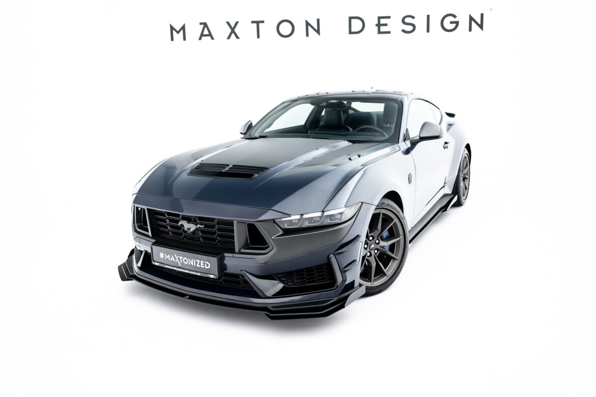 Street Pro Frontlippe passend für Ford Mustang Dark Horse Mk7 schwarz matt + Hochglanz Flaps