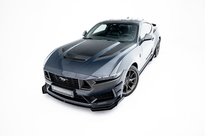 Street Pro Frontlippe passend für Ford Mustang Dark Horse Mk7 schwarz matt + Hochglanz Flaps