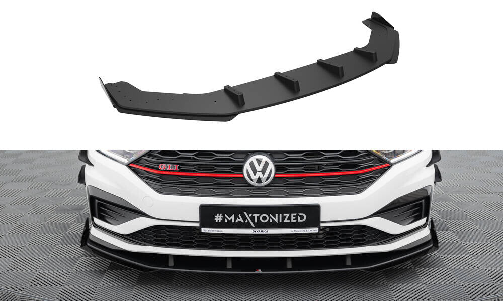 Street Pro Frontlippe passend für Ford Mustang GT Mk6 schwarz matt + Hochglanz Flaps
