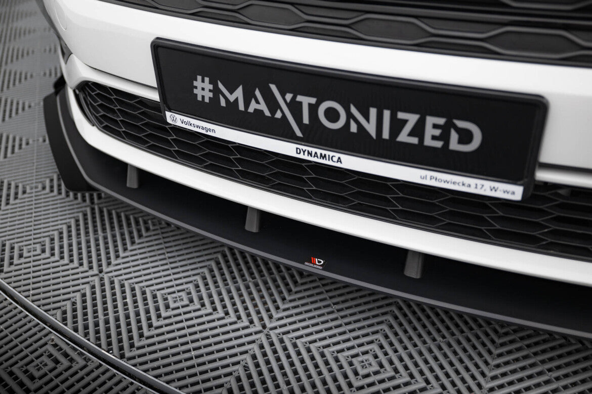 Street Pro Frontlippe passend für Ford Mustang GT Mk6 schwarz matt + Hochglanz Flaps
