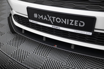Street Pro Frontlippe passend für Ford Mustang GT Mk6 schwarz matt + Hochglanz Flaps