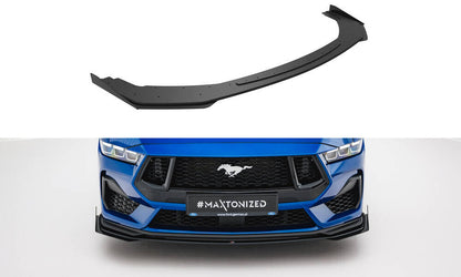 Street Pro Frontlippe passend für Ford Mustang GT Mk7 schwarz matt + Hochglanz Flaps
