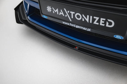 Street Pro Frontlippe passend für Ford Mustang GT Mk7 schwarz matt + Hochglanz Flaps