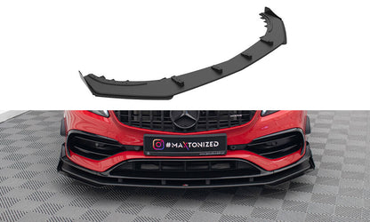 Street Pro Frontlippe passend für Mercedes A 45 AMG Aero W176 FL schwarz matt + Hochglanz Flaps