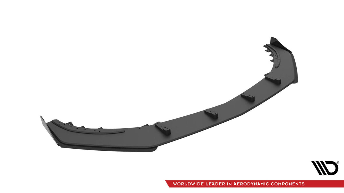 Street Pro Frontlippe passend für Mercedes A 45 AMG Aero W176 FL schwarz matt + Hochglanz Flaps