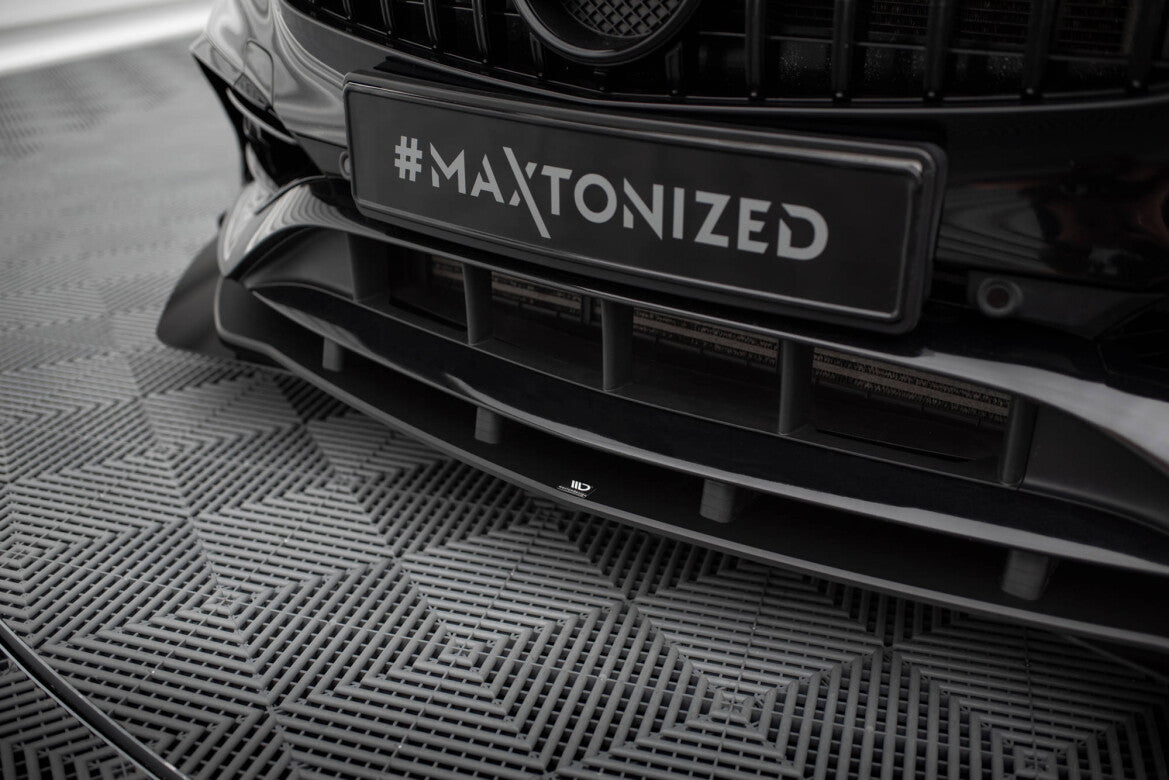 Street Pro Frontlippe passend für Mercedes A AMG-Line W176 FL schwarz matt + Hochglanz Flaps