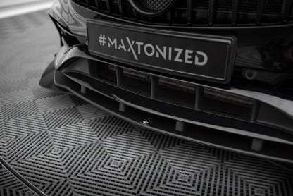 Street Pro Frontlippe passend für Mercedes A AMG-Line W176 FL schwarz matt + Hochglanz Flaps