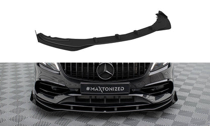 Street Pro Frontlippe passend für Mercedes A AMG-Line W176 FL schwarz matt + Hochglanz Flaps
