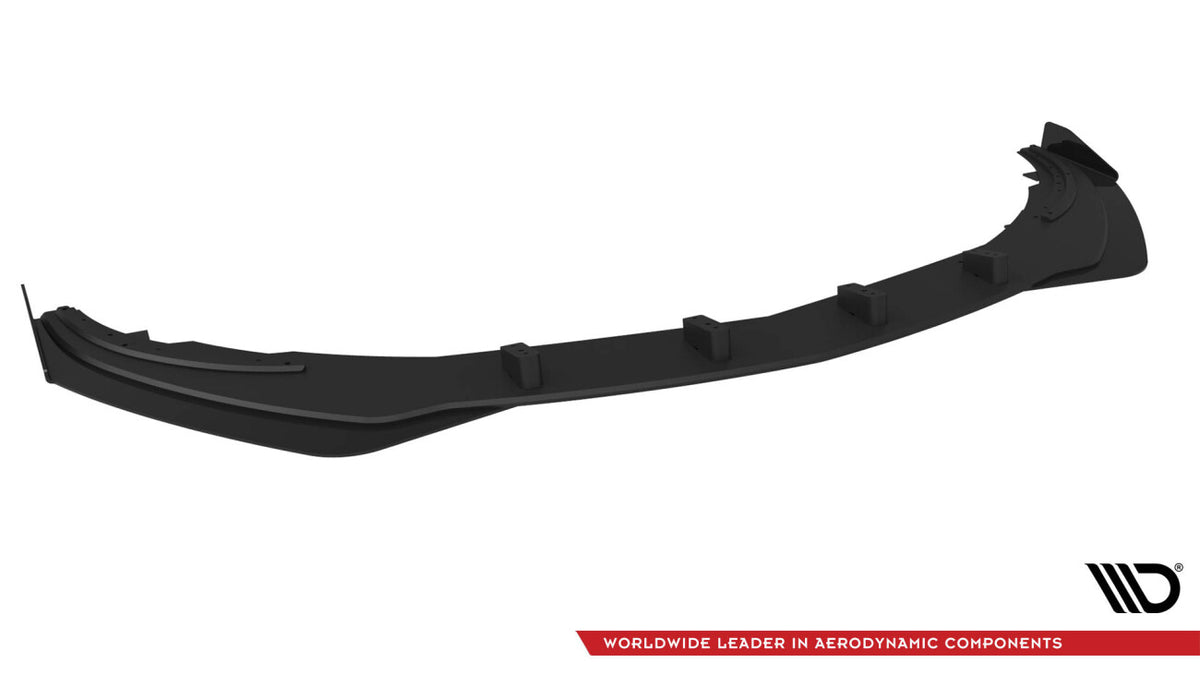Street Pro Frontlippe passend für Mercedes A AMG-Line W176 FL schwarz matt + Hochglanz Flaps