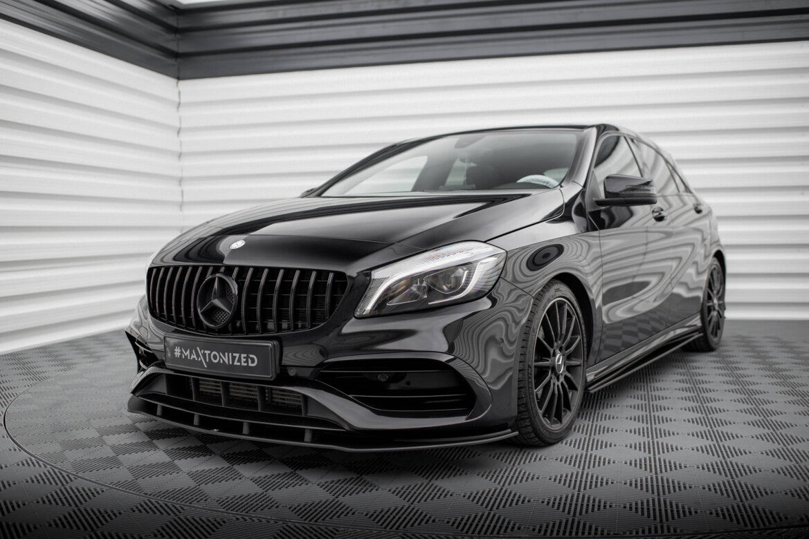 Street Pro Frontlippe passend für Mercedes A AMG-Line W176 FL schwarz matt