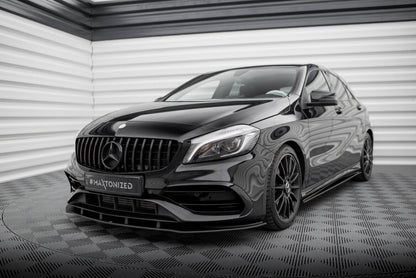 Street Pro Frontlippe passend für Mercedes A AMG-Line W176 FL schwarz matt