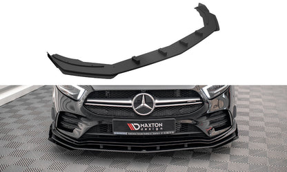 Street Pro Frontlippe passend für Mercedes A35 AMG / AMG-Line Aero Pack W177 schwarz matt + Hochglanz Flaps