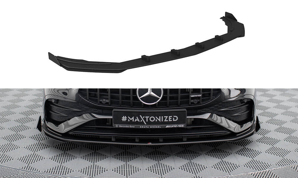Street Pro Frontlippe passend für Mercedes-AMG A35 W177 FL schwarz matt + Hochglanz Flaps