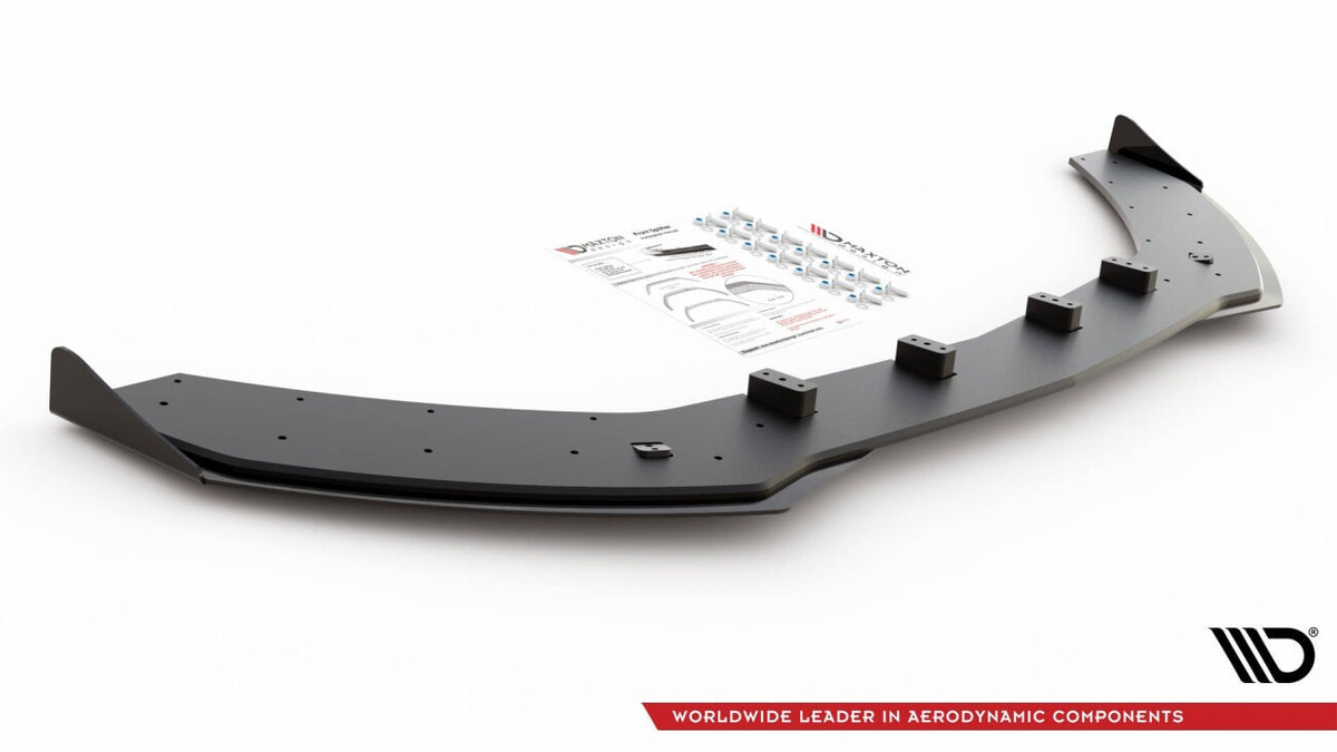 Street Pro Frontlippe passend für Mercedes-AMG C43 / AMG-Line Coupe C205 schwarz matt + Hochglanz Flaps