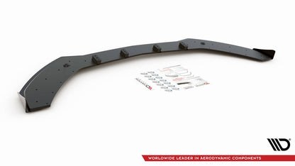 Street Pro Frontlippe passend für Mercedes-AMG C43 / AMG-Line Coupe C205 schwarz matt + Hochglanz Flaps