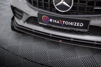 Street Pro Frontlippe passend für Mercedes-AMG C43 Coupe / Cabrio C205 FL / A205 FL schwarz matt + Hochglanz Flaps