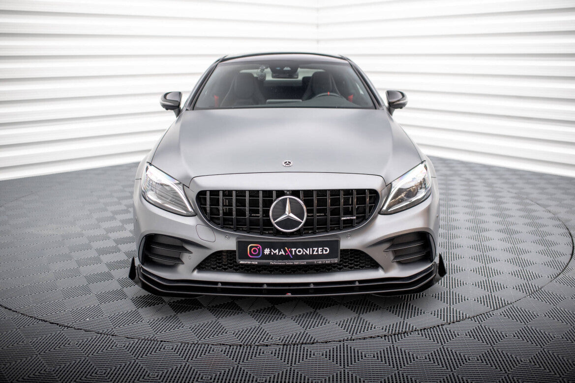 Street Pro Frontlippe passend für Mercedes-AMG C43 Coupe / Cabrio C205 FL / A205 FL schwarz matt + Hochglanz Flaps