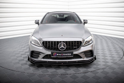 Street Pro Frontlippe passend für Mercedes-AMG C43 Coupe / Cabrio C205 FL / A205 FL schwarz matt + Hochglanz Flaps