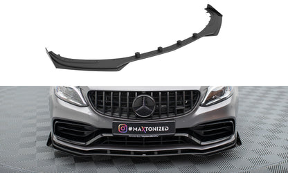 Street Pro Frontlippe passend für Mercedes-AMG C63 Limousine / Kombi W205 FL schwarz matt + Hochglanz Flaps