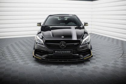 Street Pro Frontlippe passend für Mercedes-AMG CLA 45 Aero C117 FL schwarz matt + Hochglanz Flaps