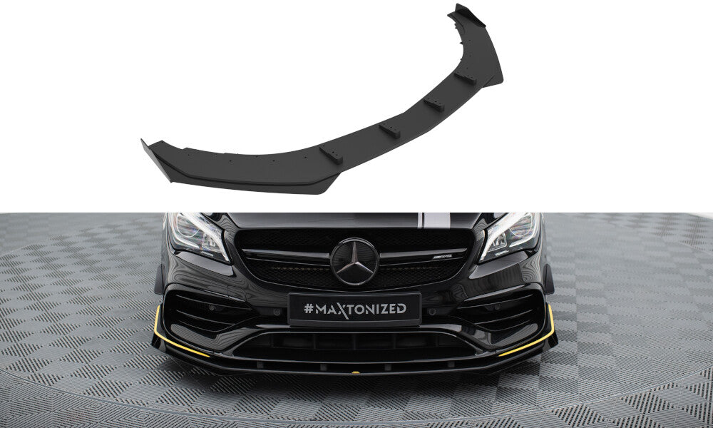 Street Pro Frontlippe passend für Mercedes-AMG CLA 45 Aero C117 FL schwarz matt + Hochglanz Flaps