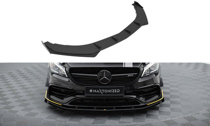 Street Pro Frontlippe passend für Mercedes-AMG CLA 45 Aero C117 FL schwarz matt + Hochglanz Flaps