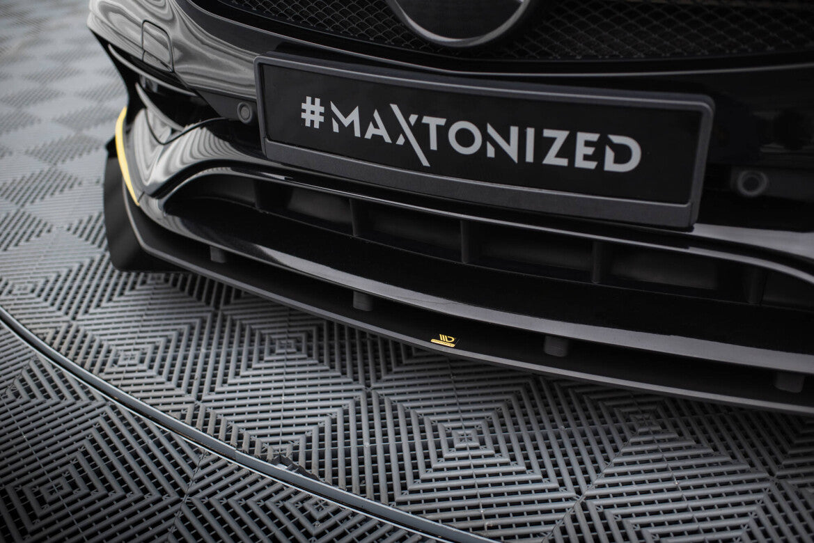 Street Pro Frontlippe passend für Mercedes-AMG CLA 45 Aero C117 FL schwarz matt + Hochglanz Flaps