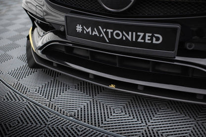 Street Pro Frontlippe passend für Mercedes-AMG CLA 45 Aero C117 FL schwarz matt + Hochglanz Flaps