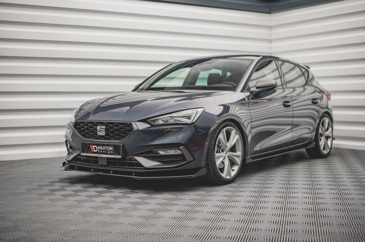 Street Pro Frontlippe passend für Seat Leon FR Mk4 schwarz matt + Hochglanz Flaps
