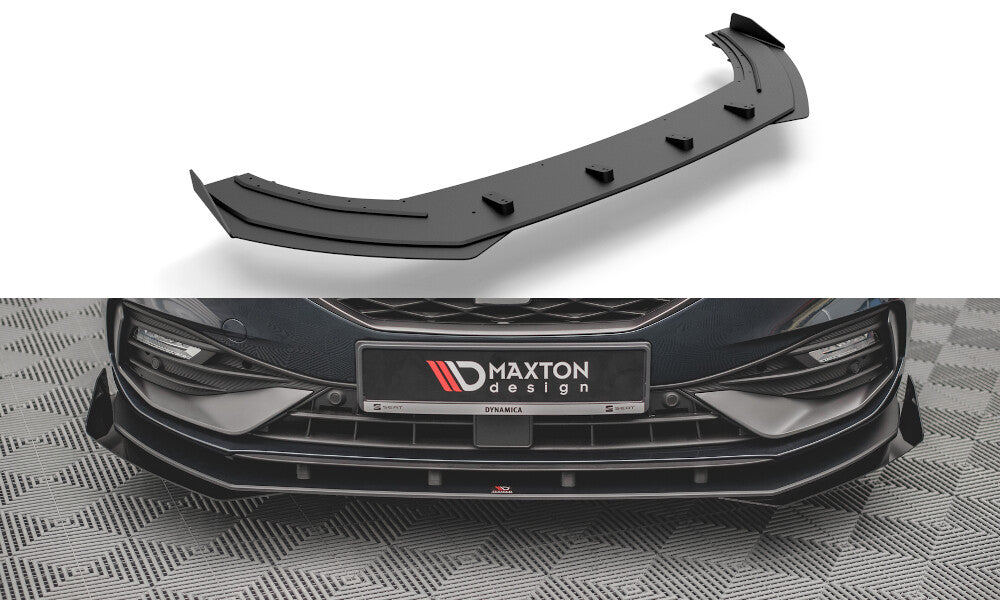 Street Pro Frontlippe passend für Seat Leon FR Mk4 schwarz matt + Hochglanz Flaps