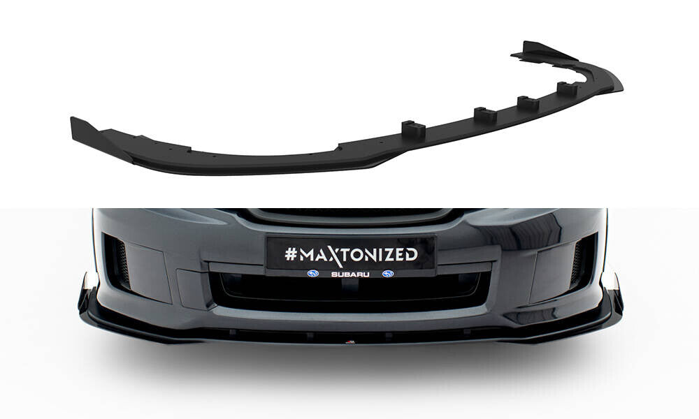 Street Pro Frontlippe passend für Subaru Impreza WRX STI Mk3 FL schwarz matt + Hochglanz Flaps