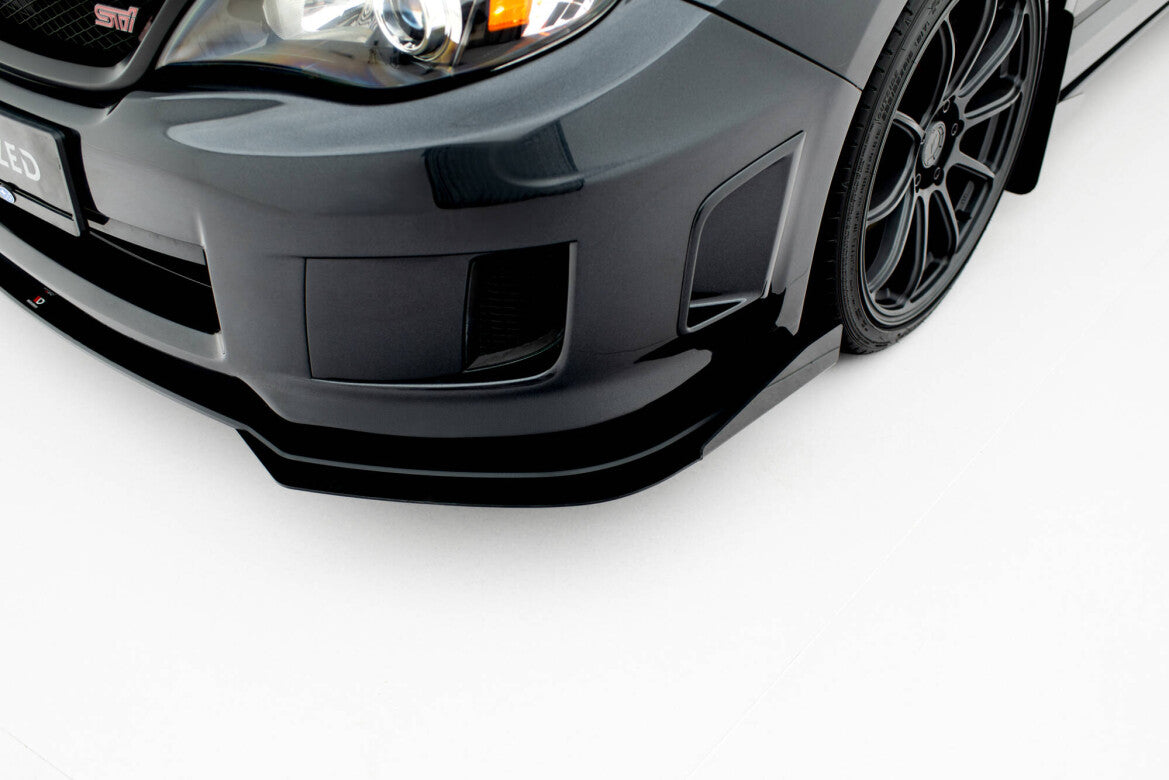 Street Pro Frontlippe passend für Subaru Impreza WRX STI Mk3 FL schwarz matt + Hochglanz Flaps