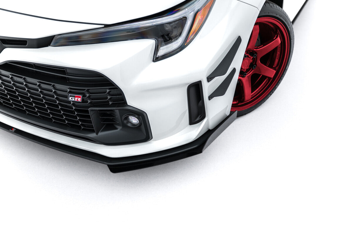 Street Pro Frontlippe passend für Toyota GR Corolla Mk12 schwarz matt + Hochglanz Flaps