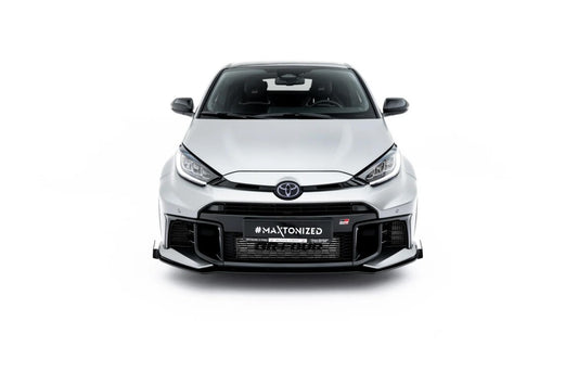 Street Pro Frontlippe passend für Toyota GR Yaris Mk4 Facelift schwarz matt + Hochglanz Flaps