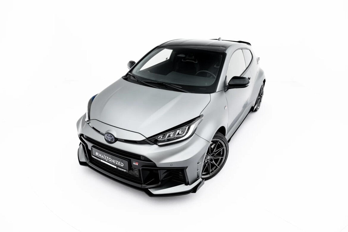 Street Pro Frontlippe passend für Toyota GR Yaris Mk4 Facelift schwarz matt + Hochglanz Flaps