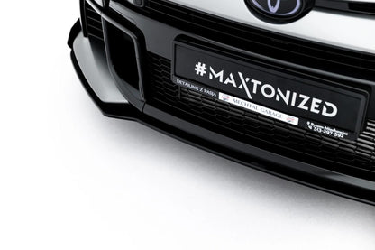 Street Pro Frontlippe passend für Toyota GR Yaris Mk4 Facelift schwarz matt + Hochglanz Flaps