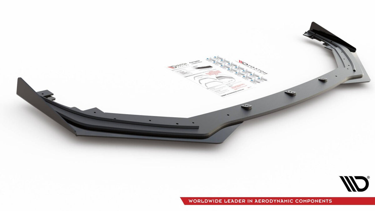 Street Pro Frontlippe passend für Toyota GR Yaris Mk4 schwarz matt + Hochglanz Flaps