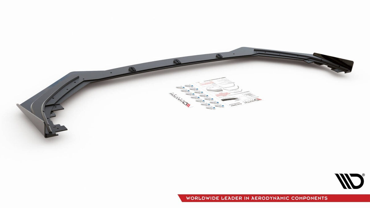 Street Pro Frontlippe passend für Toyota GR Yaris Mk4 schwarz matt + Hochglanz Flaps